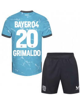 Bayer Leverkusen Alejandro Grimaldo #20 Ausweichtrikot für Kinder 2023-24 Kurzarm (+ Kurze Hosen)